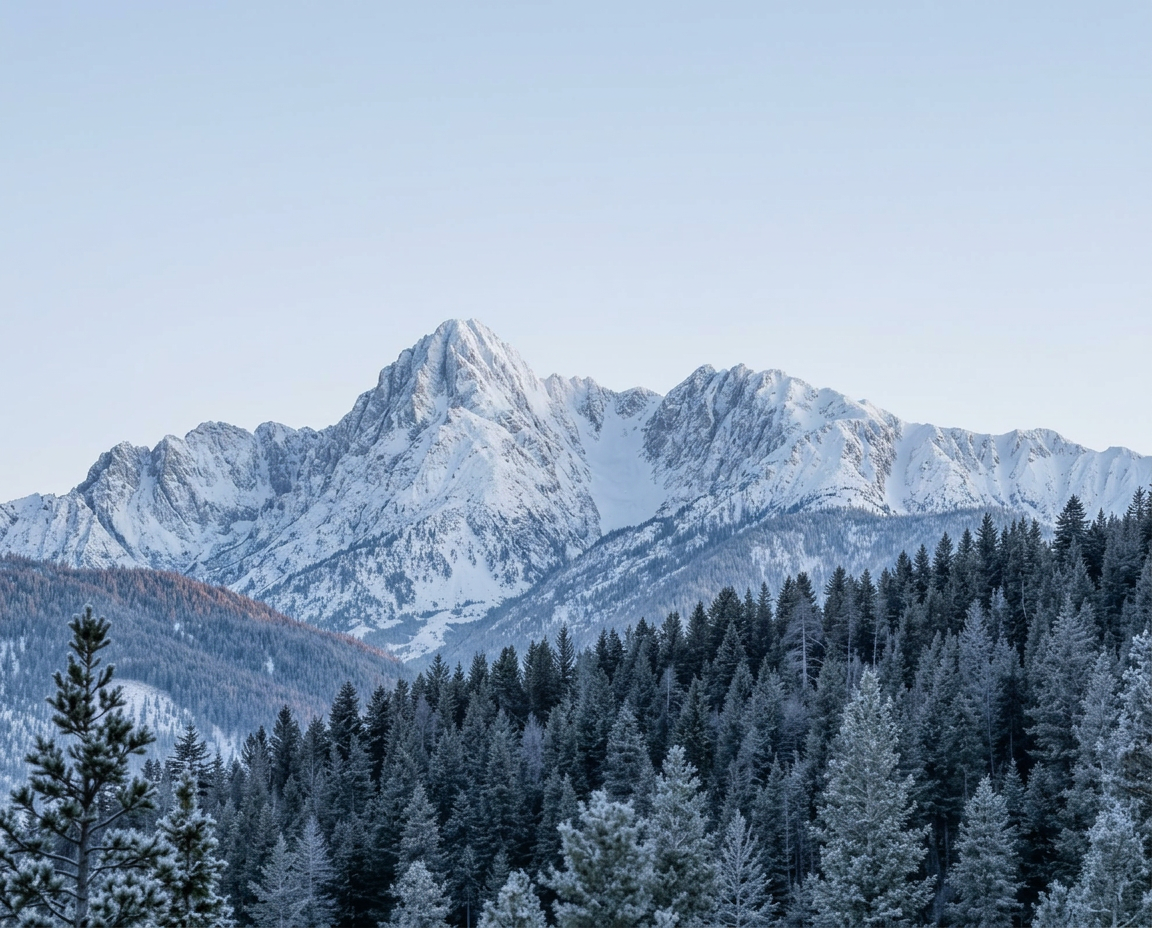 Snow-covered mountain range in winter